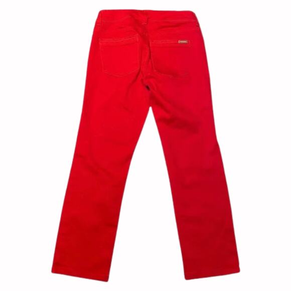 White House Black Market Womens Slim Crop Red Jeans sz 00 - Picture 3 of 7